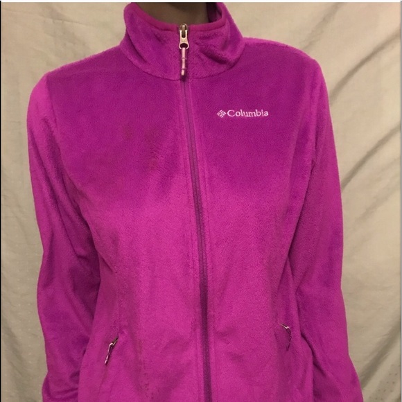 NWOT Columbia Bright Magenta Fleece Jacket ZIP Up - Picture 2 of 5